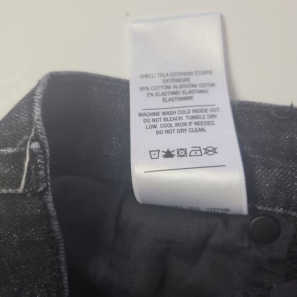 Hudson Jeans Holly High Waist Black Denim Straight Jeans Split Side Slit Size 25 - Picture 9 of 12